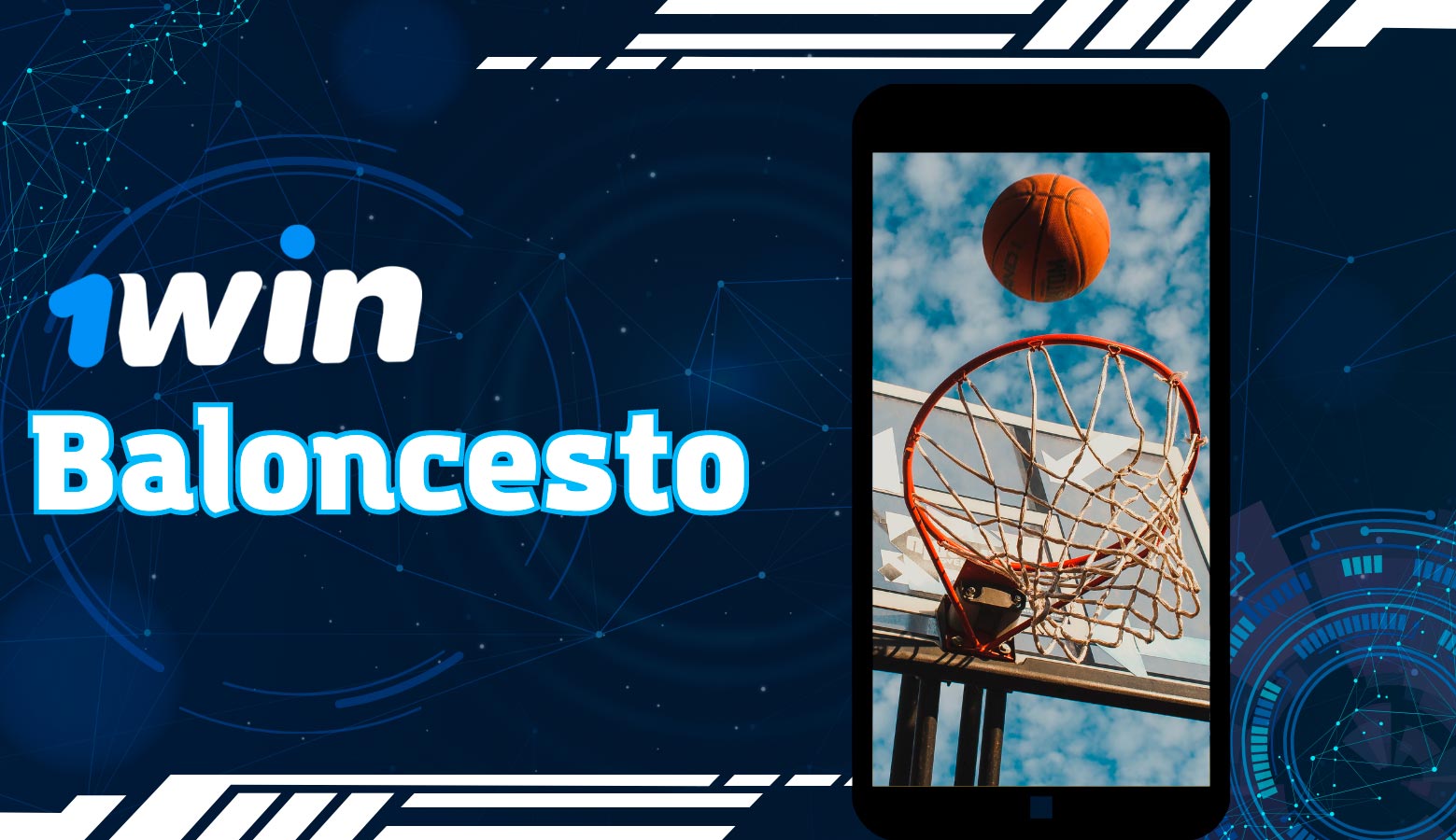 Sección de baloncesto en la aplicación 1win