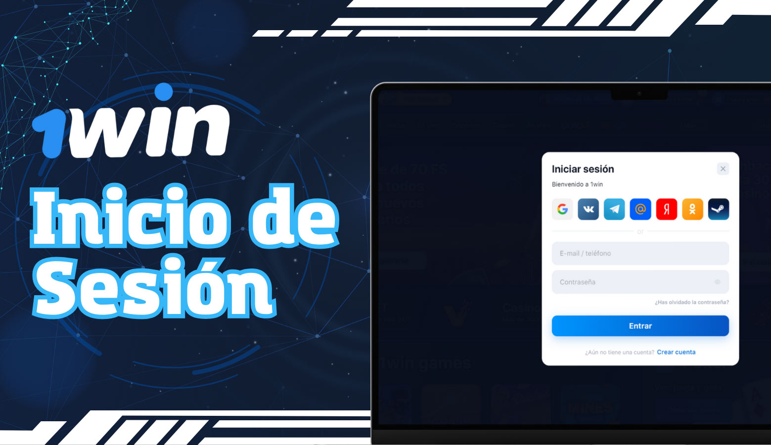 Instrucciones para iniciar sesión en 1Win